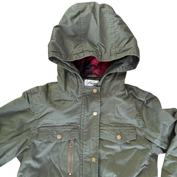Coffe Shop Kids Olive Green Twill Hooded
Utility Jacket Size L (14) - Picture 3 of 9
